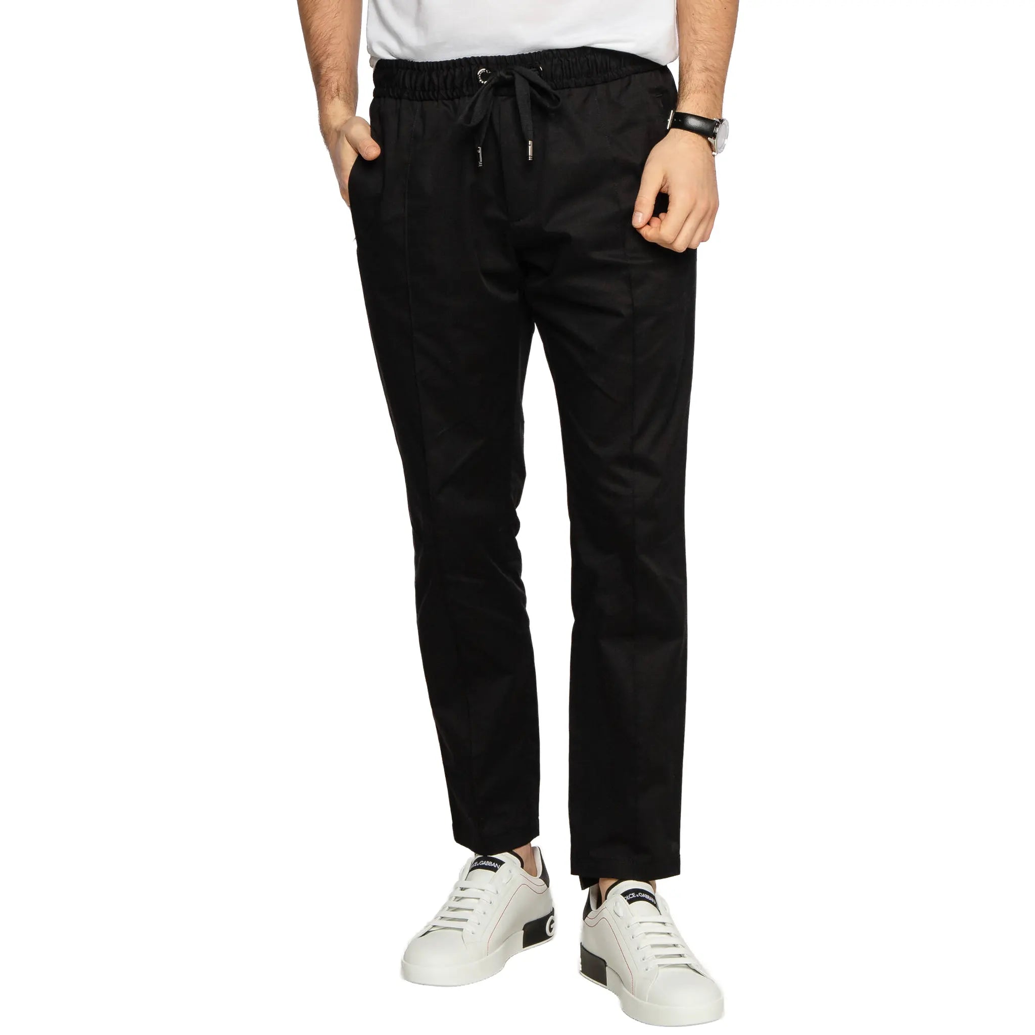 Front View of Preloved - Dolce & Gabbana Regular Fit Black Trousers